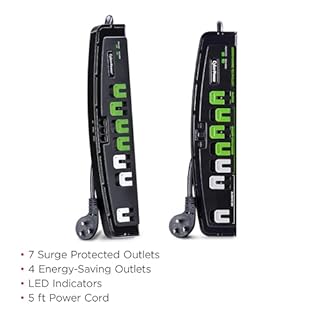 CyberPower P705G Energy-Saving Surge Protector Power Strip, 2100J/125V, 7 Outlets, 5ft Power Cord Black