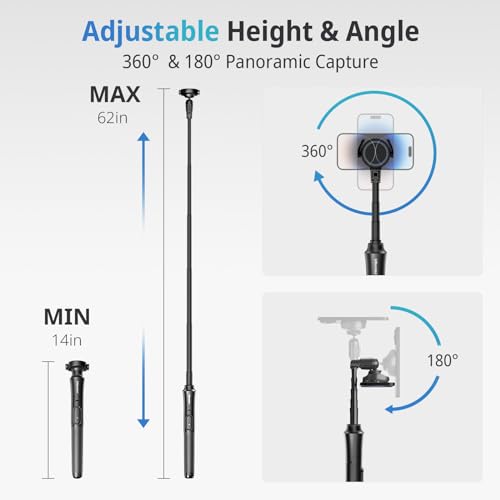 Trípode Magnético UBeesize 62" para iPhone con Control Remoto
