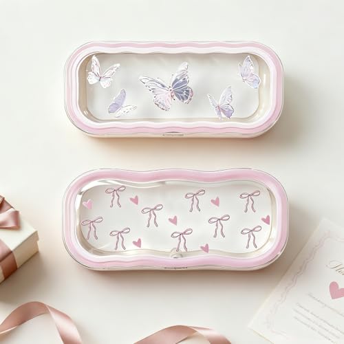 Image of Glasses Case Hard Shell, Clear Eyeglass Case, Cute Holder for Sunglasses and Reading Glasses
