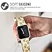 DOO UC Gold Pineapple Floral Watch Bands Compatible With Apple Watch 42mm 44mm 45mm 49mm Men Women, Cute Silicone Sport Strap Replacement for iWatch SE Series 10 9 8 7 6 5 4 3 2 1