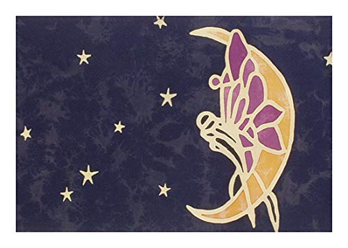 Scarf, Rayon Batik - Fairy, Moon and Stars, 10 by 62 Inches