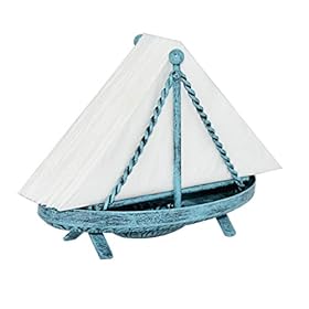 OwlGift Metal Sailboat Shaped Napkin Holder, Tabletop Paper Towel Dispenser, Mail Letter Sorter Rack, Document File Storage - Turquoise 41b+kevkt6L. SS280