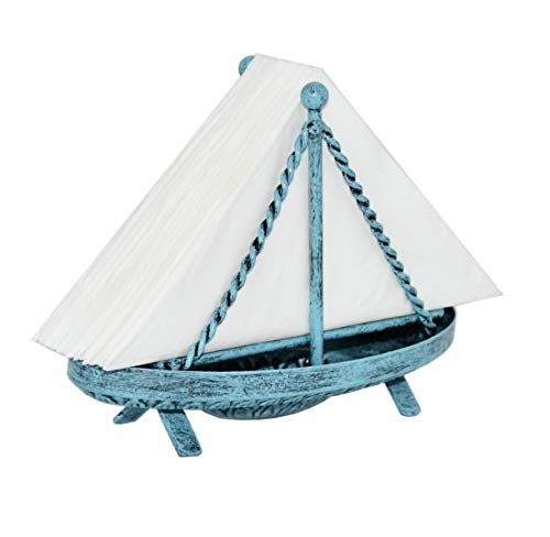 OwlGift-Metal-Sailboat-Shaped-Napkin-Holder-Tabletop-Paper-Towel-Dispenser-Mail-Letter-Sorter-Rack-Document-File-Storage-Turquoise 41b+kevkt6L