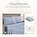 CALIFORNIA DESIGN DEN Luxuriously Soft Hotel Quality 600 Thread Count, 100% Cotton Set of 2 Cases, Crisp & Cool King Size Pillowcases Set of 2, Fits King Pillows (Blue)