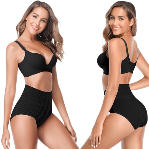 Image of Women's High Waist Cotton Underwear - Soft, Super Stretchy Briefs, Full Coverage Panties