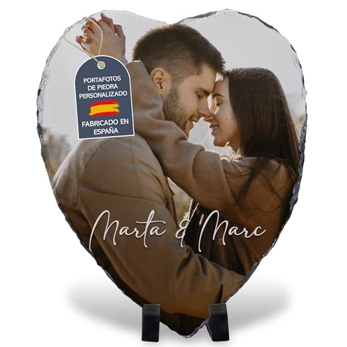 Suporte para fotos de pedra personalizado com foto e texto. Fotos personalizadas presente. Presente de aniversário para casal. Molduras para fotos originais. Presentes Dia dos Namorados