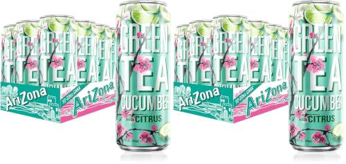 Image of AriZona Green Tea with Cucumber and Citrus - Big Can, 22 Fl Oz (24 Pack)