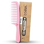 Nimxy Pink Wide Tooth Comb for Curls 1 Pc - Curl Comb with Comfortable Handle for Detangling Medium to Long Wet and Wavy Hair - hairdressing & Styling