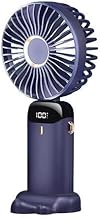 MOGADGET Mini Portable Fan, Powerful Hand Fan with high Speed Personal Small Desk Fan with Base, Lightweight Rechargeable USB Handheld Fan for Girl, Women, Men, Indoor, Outdoor (blu)