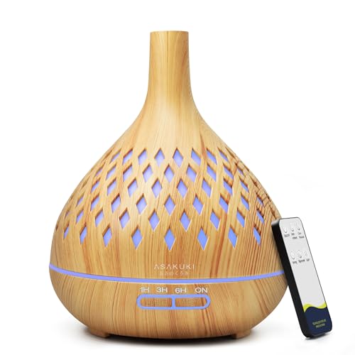 ASAKUKI Diffuseur d'Huiles Essentielles 400ml, Ultrasonique Humidificateur Diffuseur Aromathérapie Electrique