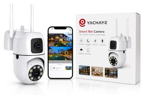 Image of Dual Lens 5MP+5MP Smart WiFi PTZ CCTV Camera for Home Security, 360 Wireless Outdoor Camera with Color Night Vision, Motion Detection, Two-Way Audio, App Remote Access, 128GB SD Support
