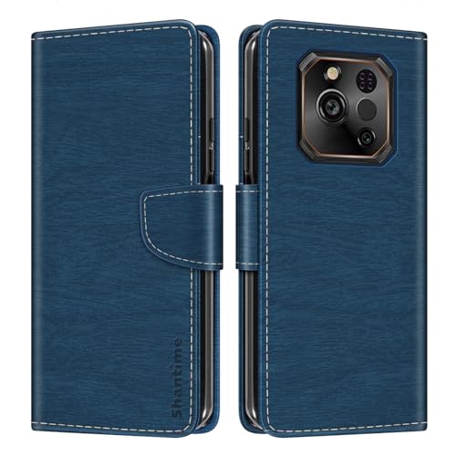 Shantime Leather Wallet Case Compatible with Ulefone RugOne Xever 7 Pro, Colorful Flip Cover with Card Holders Magnetic Closure Full Protection Shell(Blue)