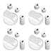 Lot de 16 boutons rotatifs pour cuisinière - 4 boutons universels avec adaptateurs - Diamètre : 38 mm - Boutons de rechange pour four - Blanc