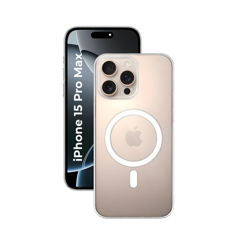 Image of Anti Yellow Clear Magnet Case for iPhone 15 Pro Max, Premium Polycarbonate, Ultra Strong Magnets, 360 Drop Protection, Raised Camera Protection, MagSafe Compatible