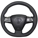 QWSNED Funda de volante cosida a mano, funda de cuero antideslizante para el volante, accesorios para el interior del coche, apto para Toyota Auris 2010-2013