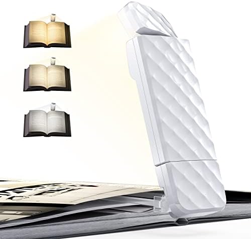 OPAUL Book Reading Light with Timer, Book Light for Reading in Bed, Rechargeable LED Clip on Book Reading Light, Portable Adjustable Book Lights with 3 Colors & 5 Brightness, Gifts for Readers&Kids
