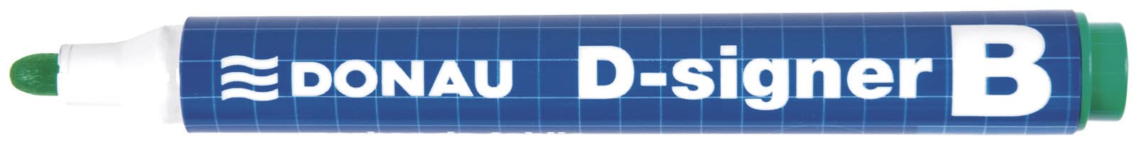 DONAU D-Signer B marker tablicowy do tablic suchościeralnych, 10 sztuk, zielony, okrągła końcówka, 2-4 mm, odporny na wysychanie, do 72 godzin bez nasadki, tusz nietoksyczny