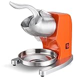 Macchina elettrica per tritaghiaccio, in acciaio inox, doppia lama, 95 kg/h, per uso domestico e commerciale