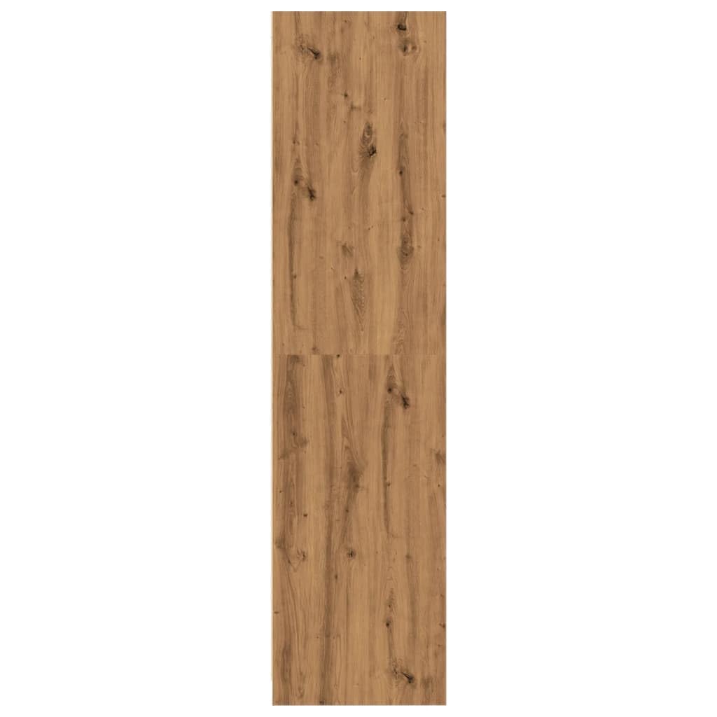 Szafa na ubrania z dębu Artisan 100 x 50 x 200 cm, materiał drewnopochodny z 4 półkami, miejscem do przechowywania, drzwiami obrotowymi i przesuwnymi, idealna do sypialni, przedpokoju i