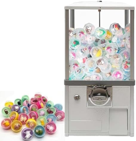 Gashapon Capsule Vending Machine - Commercial Toy Dispenser, Coin-Operated 360° Rotating Candy & Toy Machine for Arcades, Amusement Parks, Retail Stores (Blue)
