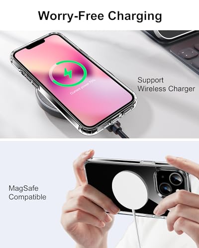 Image of HOOMIL Case for iPhone 13 Mini 5.4-Inch, Non-Yellowing, Drop Protection, Anti-Scratch Transparent Hard Back Phone Cover - Black