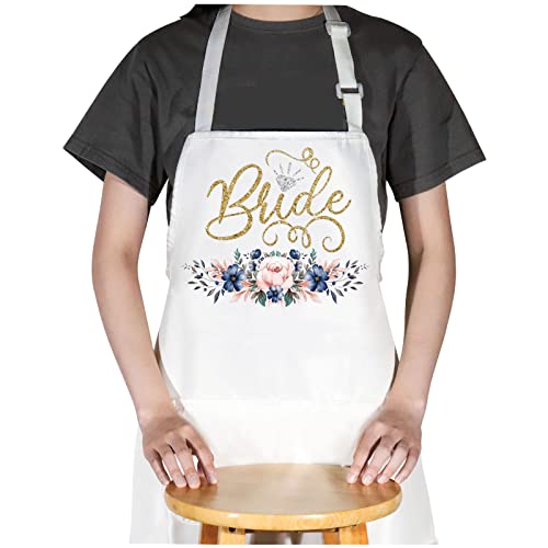 Wzmpa Bride Apron For Wedding Day Bridal Shower Gift Bride Adjustable Apron With Pocket For Engagement Wedding (Bride Apron) #TOP3