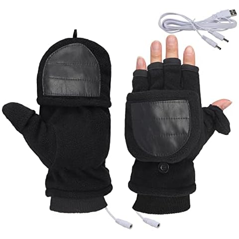 Women Winter Fingerless Heated Gloves for Arthritis Hands 5V USB Hand Heating Warmer Gloves for Men Electric Thermal Gloves Knitting Mittens Cover