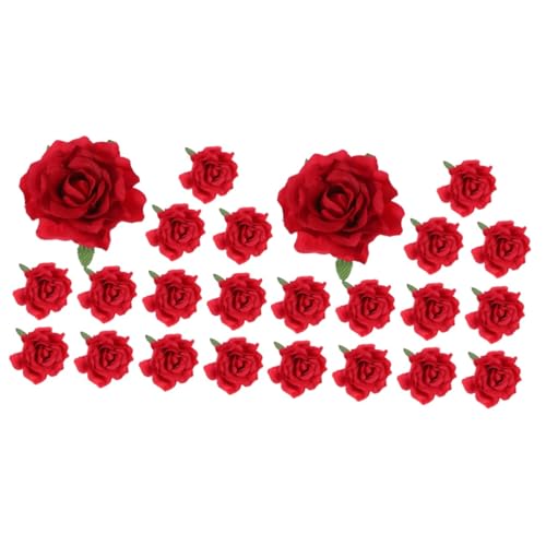 Barrette Fleur Rose Rouge pour Cheveux : Lot de 24 Clips Coiffure Mariage et Fête