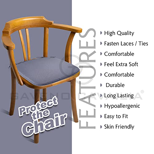 GC GAVENO CAVAILIA Pack of 4 Chair Pads Office Garden Chair 38X38 Cm - Indoor Outdoor Removable Cover Square Seat Pads For Dining Chairs - Patio Kitchen Cushion Pads With Ties, Charcoal - Cosy Home Interiors GC GAVENO CAVAILIA Pack of 4 Chair Pads Office Garden Chair 38X38 Cm - Indoor Outdoor Removable Cover Square Seat Pads For Dining Chairs - Patio Kitchen Cushion Pads With Ties, Charcoal - Image 2