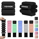 Wrist Weights, Silicone Adjustable Ankle Weights for Women Men - Strengthen Arms and Legs Ideal for for Home Gym Workout, Running, Yoga, Pilates, Barre, Exercise, Strength Training (Black, 2 lbs Pair (1lb Each))