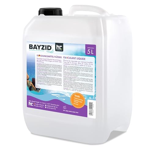 Höfer Chemie 4 x 5 L (20 l) Floculant Liquide pour Piscine - Clarifiant Ultra - Efficace pour Eau Limpide, Compatible Filtres à Sable, Fabriqué en Allemagne