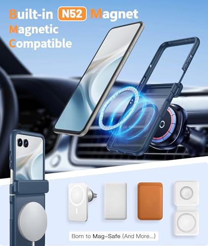 Image of FNTCASE for Motorola Razr 2026 Case: Moto Razr 2025 Case [Hinge Protection] Translucent Matte Cases [Compatible with Magsafe] [Screen Protector] Military Grade Shockproof Protective Phone Cover