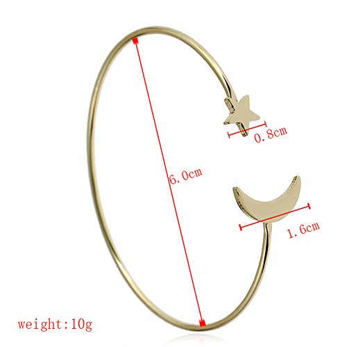 Yinli STAR MOON BRACELET 2 Pack Simple Cuff Bracelet Bangle Stretch Bracelets For Women thumb #3