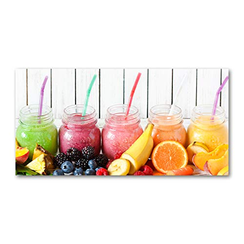 Tableau Cocktails De Fruits Tulup pour illuminer un mur sombre toile 125x50 cm