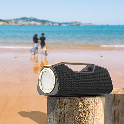 Wharfedale Altoparlante Bluetooth Altoparlante Wireless Portatile Esterno,IPX7 impermeabile,25W Forte suono,Basso ricco,Luce a led,Accumulatore di energia,TWS, design durevole (Nero)