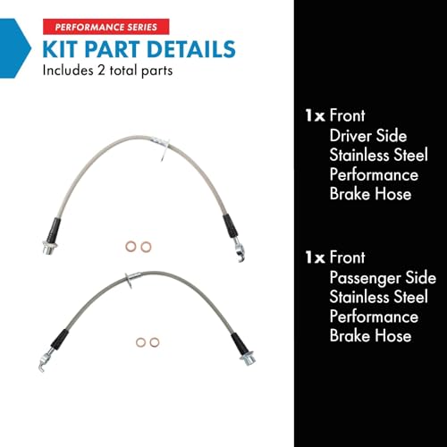 Image of TRQ Front Brake Hose Set Compatible with 2005-2012 Toyota Avalon 2007-2011 Camry