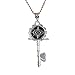 Fashion papa legba Voodoo Key Pendant Ritual Altar Key Pendant Occult Medallion Key Pendant Key Necklace Jewelry，PU195 (Silver)