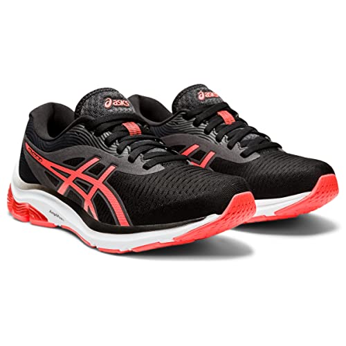 ASICS Women's Gel-Pulse 12 Running Shoes, 6, Black/Flash Coral2