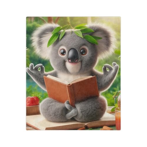 Cozy Velveteen Microfiber Blanket - Koala Nature Retreat Theme