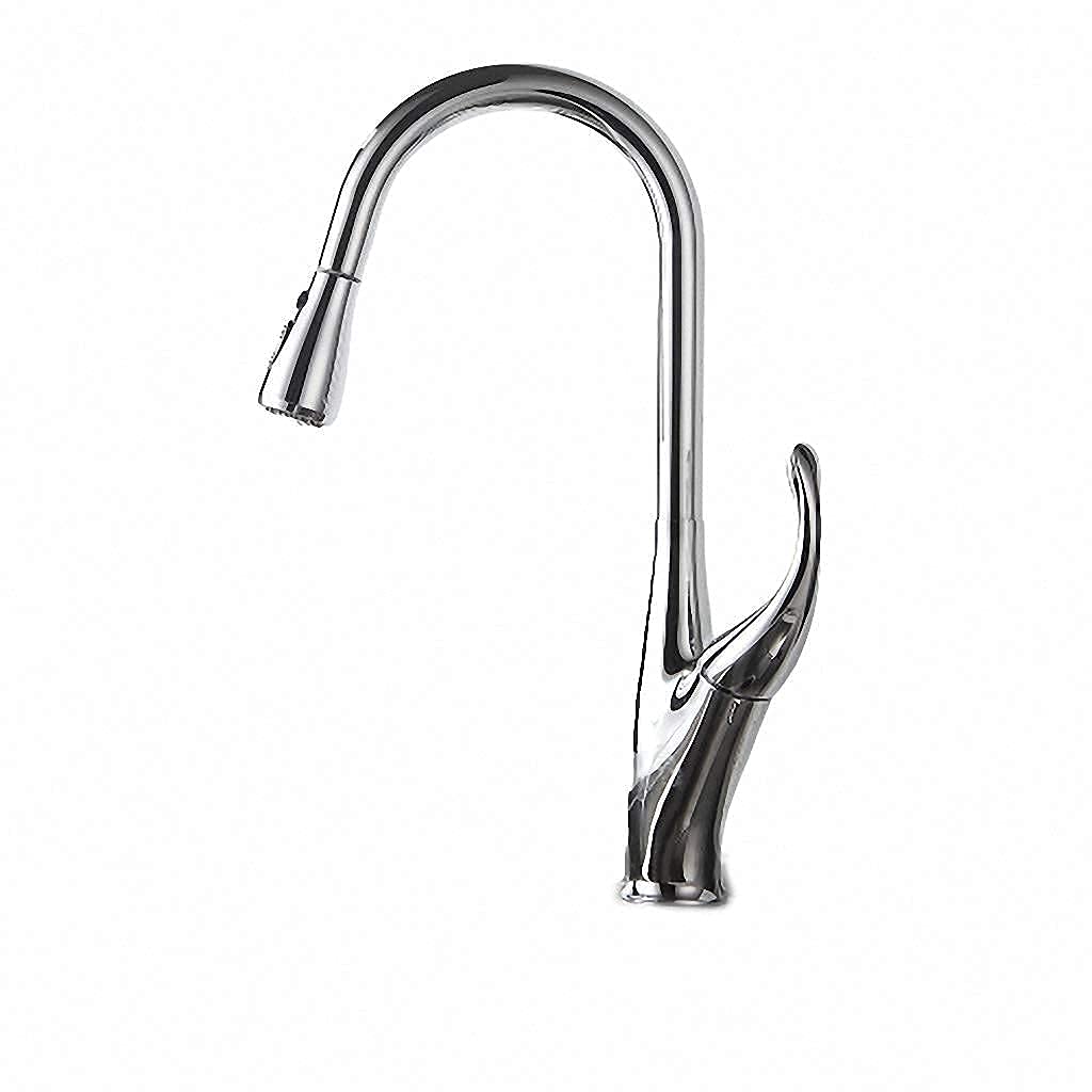 MXXQRHF Kitchen Faucets Silver Single Handle Pull Out Kitchen Tap Single Hole Handle Swivel 360 Degree Water Mixer Tap