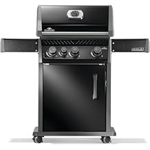 Napoleon Rogue 425 Propane Gas Grill with Range Side Burner, Black, 3 Stainless Steel Main Burners, Durable Grilling Power