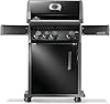 Napoleon Rogue 425 Propane Gas Grill with Range Side Burner, Black, 3 Stainless Steel Main Burners, Durable Grilling Power