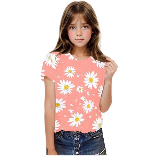 Toddler Girl Sunflower Shirt Cute Daisy Graphic T-Shirt Kids Boho Wildflower Short Sleeve Tees Summer Casual Tops3