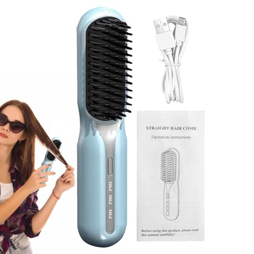 Cepillo Alisador De Inalámbrico | Cepillo Alisador De Cerámica De Calentamiento Rápido | 3 Calefacción Portátil Brusheo Hair Pro Con Iones Negativos | Cepillo Alisador Recargable De 1500 MAh Para Cepillo Alisador De Inalámbrico | Cepillo Alisador De Cerámica De Calentamiento Rápido | 3 Calefacción Portátil Brusheo Hair Pro Con Iones Negativos | Cepillo Alisador Recargable De 1500 MAh Para