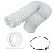 SPARES2GO Zestaw węża wentylacyjnego i pierścienia przedłużającego do białej suszarki bębnowej w kształcie rycerza (4 cale / 100 mm średnicy)