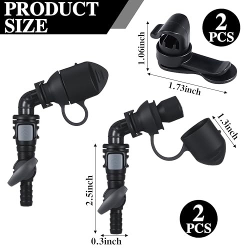 Teyva Daily 4 Pcs Hydration Bladder Accessories Set, 2 Hydration Bite Valve Mouthpiece Replacement & 2 Bladder Magnetic Tube Clips, Manual Switch Valves for Water Backpack Camping Hiking Marathon