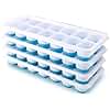 Ice Cube Tray, 4 Pack Silicone Ice Cube Tray with Lid, Easy Release BPA Free Ice Trays for Freezer, Ice Cube Moulds for Whiskey, Cocktails, Drinks(Blue)