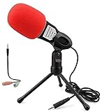 SOONHUA PC Microphone with Tripod, Professional 3.5mm Plug Condenser Microphone for Laptop MAC or...