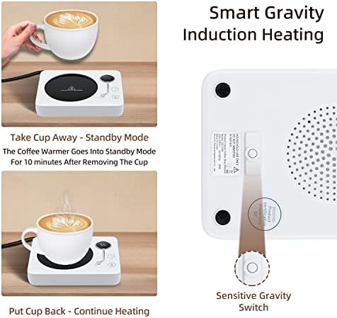 Coffee Mug Warmer with Gravity Sensor,Mcbazel Smart Cup Warmer with 3 Temperature Settings,Auto Shut Off,Electric Beverage Warmer for Home Office Coffee Cup Warmer