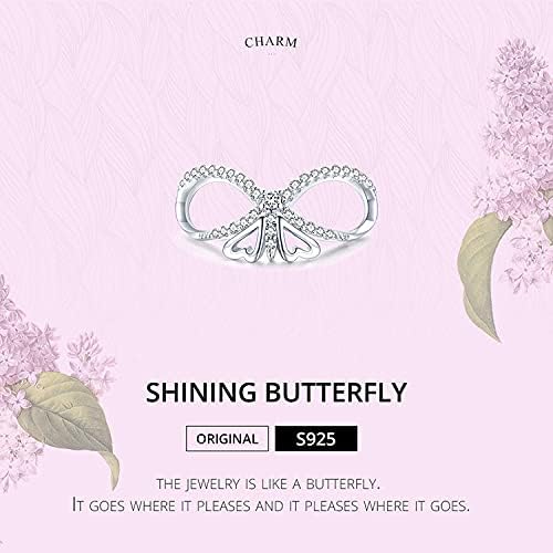 Infinity Charm 925 Sterling Silver Family Forever Charms fits Pandora Bracelets Pendant Necklace for Woman (Butterfly Charms) - Image 3